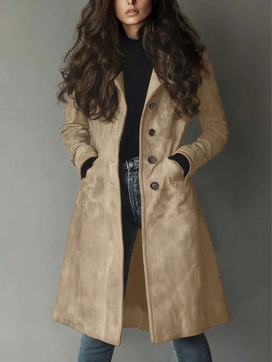 Lana | Dolg eleganten plašč – Lep, topel in eleganten