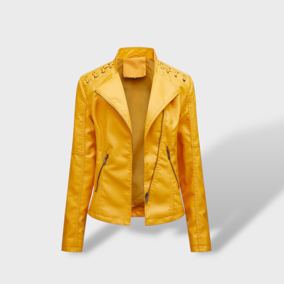 Eva - Usnjena Jakna Za Ženske Z Zadrgo