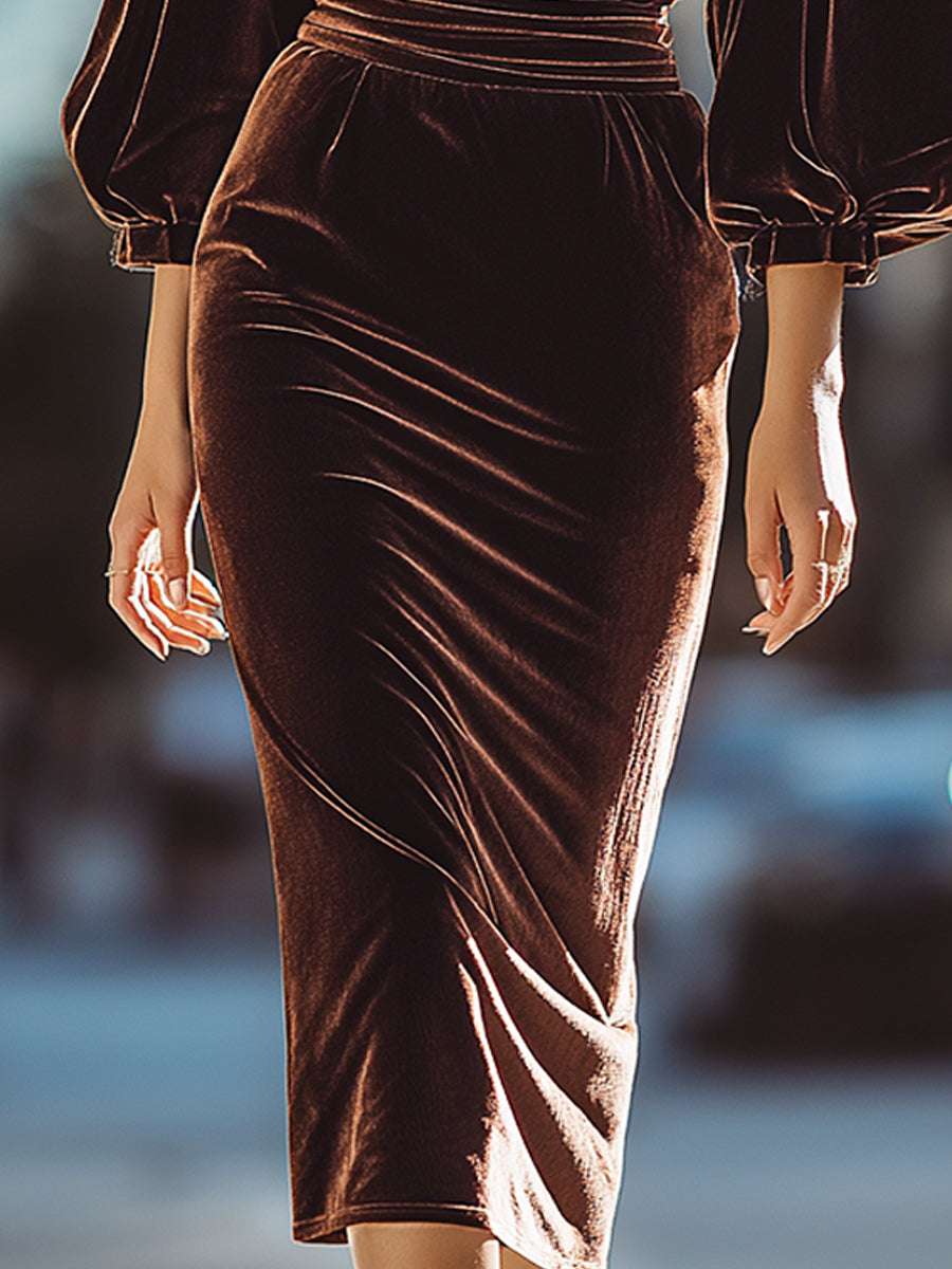 Suknja Midi iz Mocha Velvet
