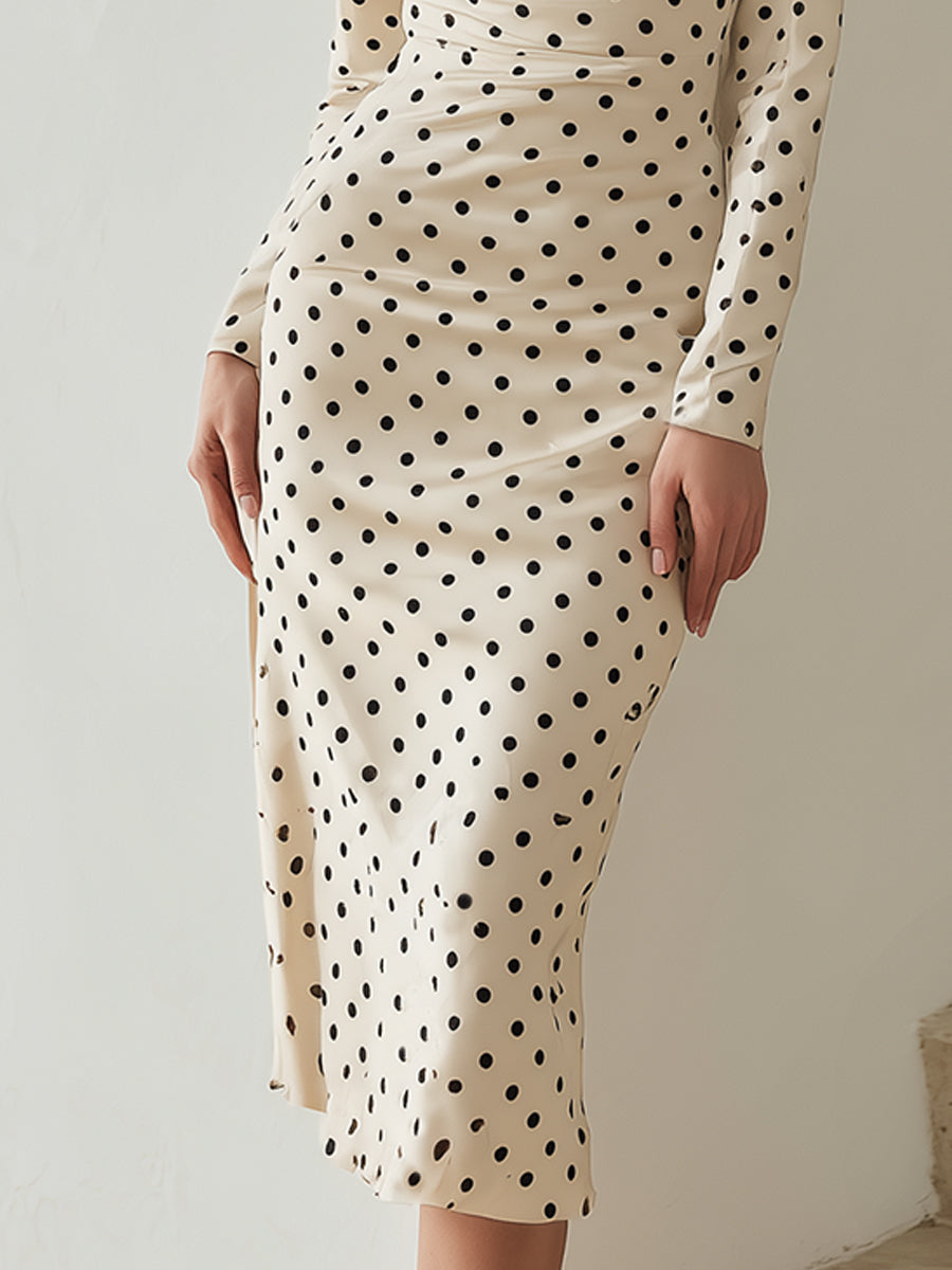 Elegantna midi obleka s pikami