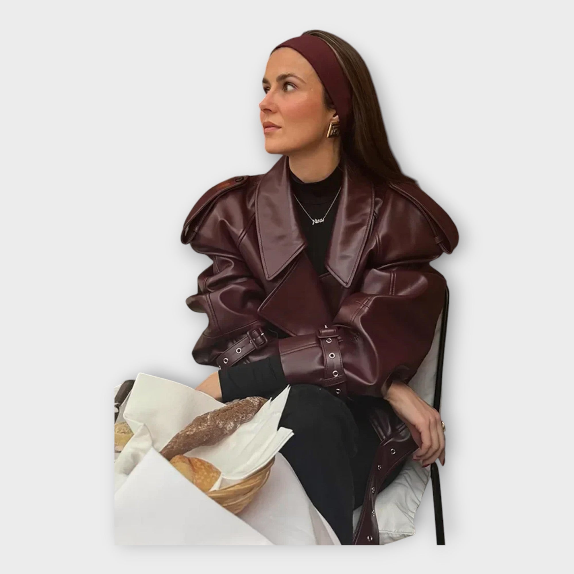 Ana - Usnjena Jakna S Pasom