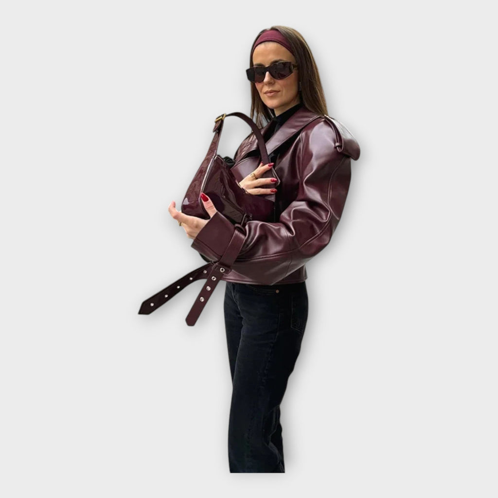 Ana - Usnjena Jakna S Pasom