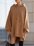 Kamelji Oversized Hoodie Obleka