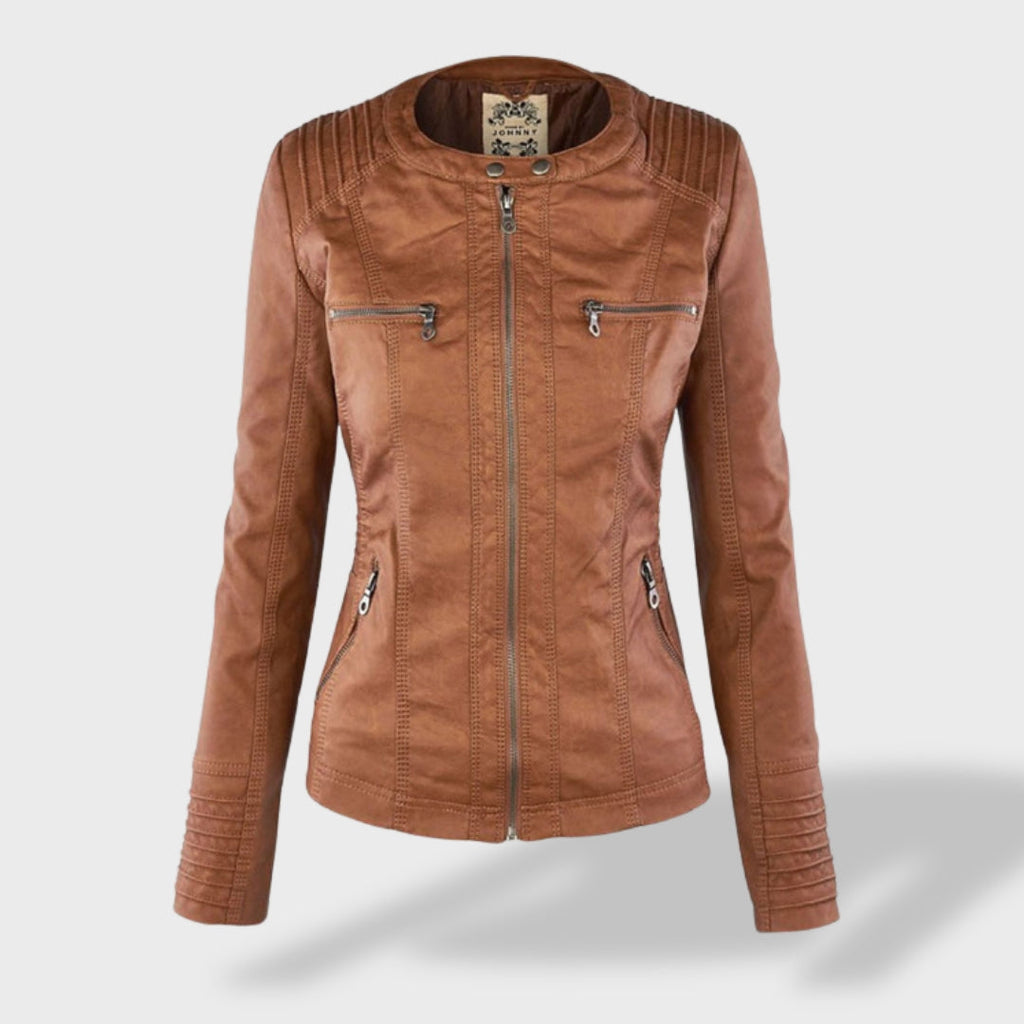 Alenka - Brezčasna Kožna Jakna Za Ženske S Kapuco