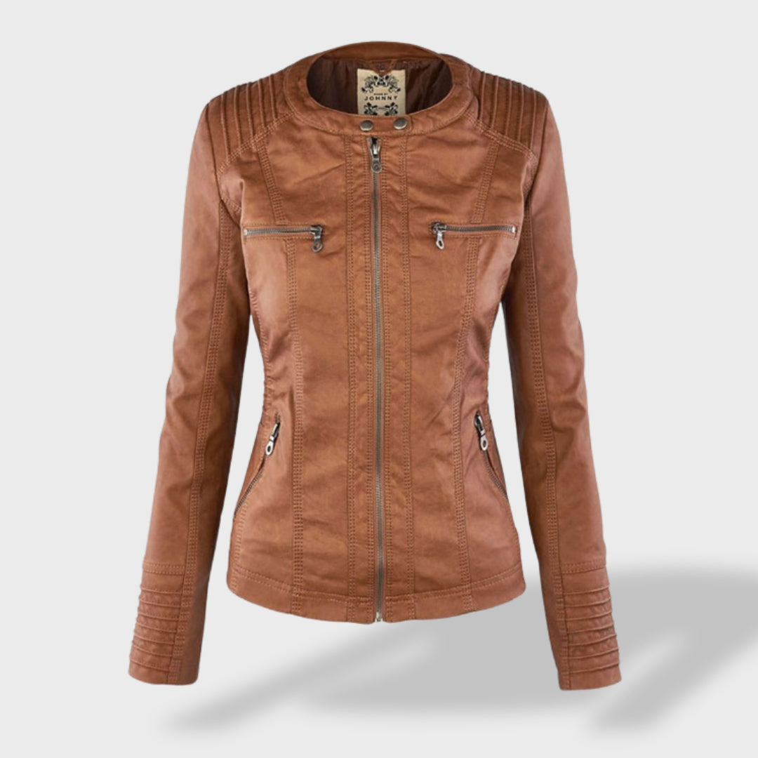 Alenka - Brezčasna Kožna Jakna Za Ženske S Kapuco