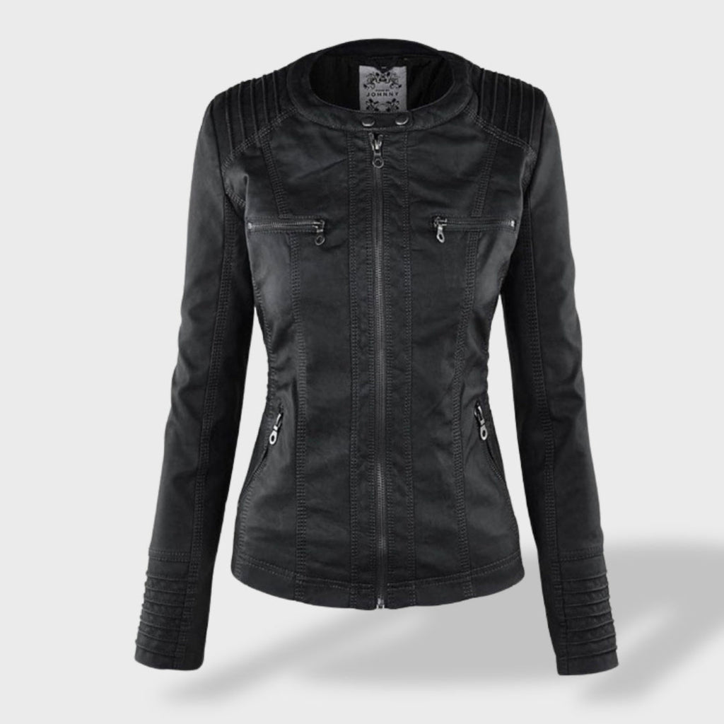 Alenka - Brezčasna Kožna Jakna Za Ženske S Kapuco