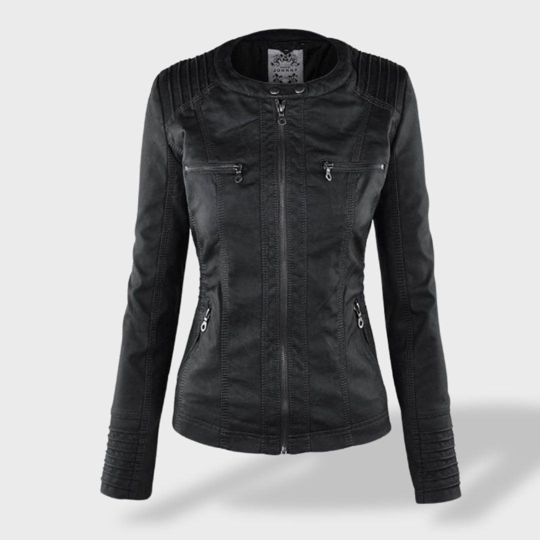 Alenka - Brezčasna Kožna Jakna Za Ženske S Kapuco